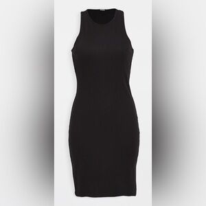 MONROW Rib Racer Tank Dress in Black